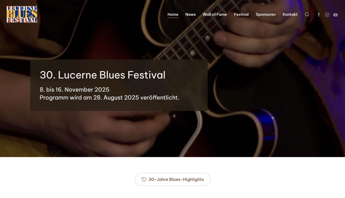 30 Jahre Lucerne Blues Festival – und ein frisches neues Gesicht im Web